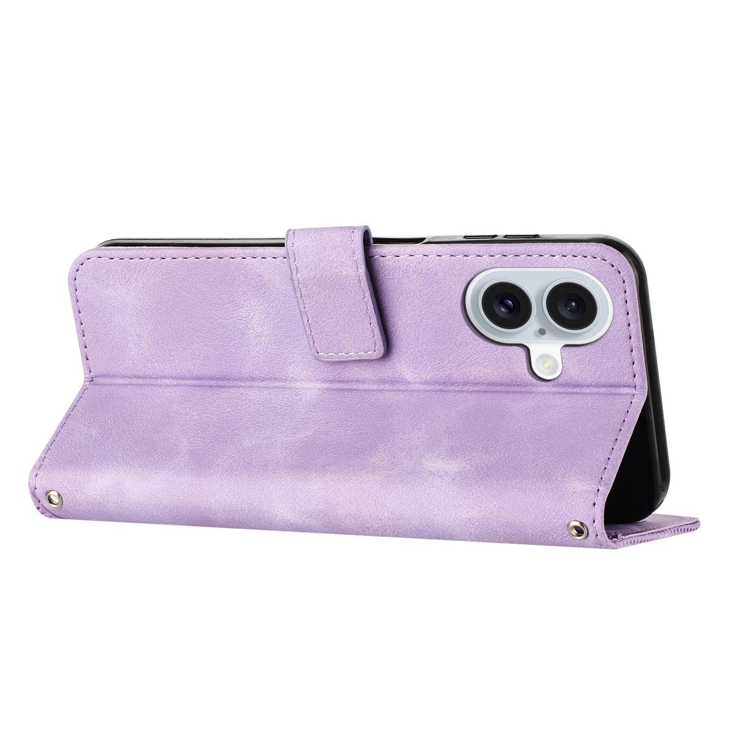 Apple iPhone 17 Dream Triangle Leather Wallet Phone Case with Lanyard, Card Slot, Cash Compartment, Foldable Kickstand, Shockproof PU TPU Protective Cover