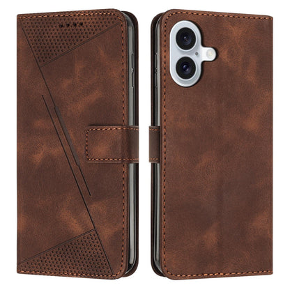 Apple iPhone 17 Dream Triangle Leather Wallet Phone Case with Lanyard, Card Slot, Cash Compartment, Foldable Kickstand, Shockproof PU TPU Protective Cover