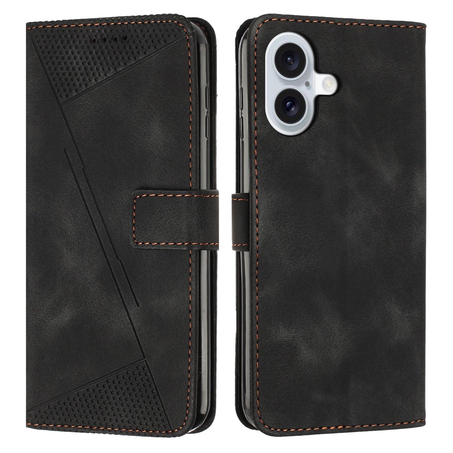 Apple iPhone 17 Dream Triangle Leather Wallet Phone Case with Lanyard, Card Slot, Cash Compartment, Foldable Kickstand, Shockproof PU TPU Protective Cover