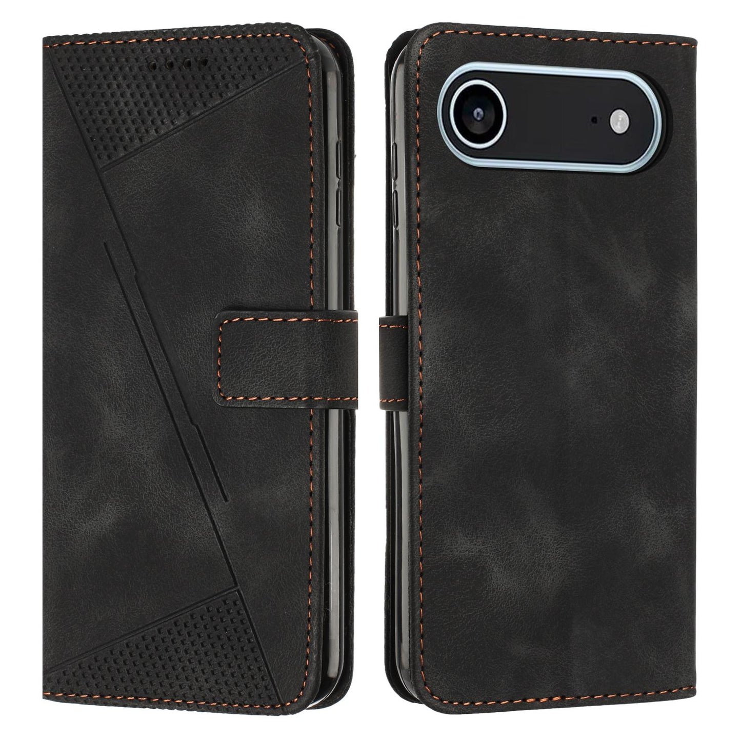 Apple iPhone Air Dream Triangle Leather Wallet Phone Case with Lanyard, Card Slot, Cash Compartment, Foldable Kickstand, Shockproof PU TPU Protective Cover
