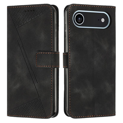 Apple iPhone Air Dream Triangle Leather Wallet Phone Case with Lanyard, Card Slot, Cash Compartment, Foldable Kickstand, Shockproof PU TPU Protective Cover