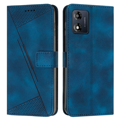Motorola Moto E13 Dream Triangle Leather Wallet Phone Case with Lanyard, Card Slot, Cash Compartment, Foldable Kickstand, Shockproof PU TPU Protective Cover