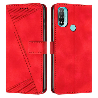 Motorola Moto E40 Dream Triangle Leather Wallet Phone Case with Lanyard, Card Slot, Cash Compartment, Foldable Kickstand, Shockproof PU TPU Protective Cover