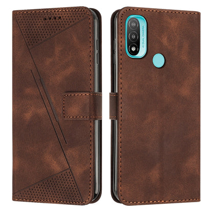 Motorola Moto E40 Dream Triangle Leather Wallet Phone Case with Lanyard, Card Slot, Cash Compartment, Foldable Kickstand, Shockproof PU TPU Protective Cover