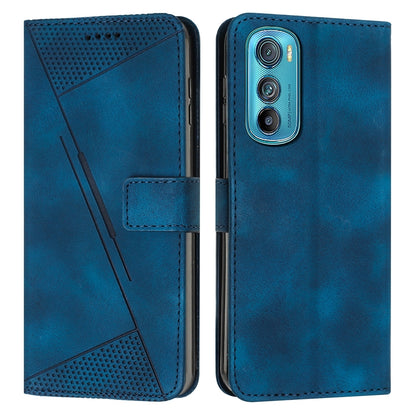 Motorola Edge 30 Dream Triangle Leather Wallet Phone Case with Lanyard, Card Slot, Cash Compartment, Foldable Kickstand, Shockproof PU TPU Protective Cover