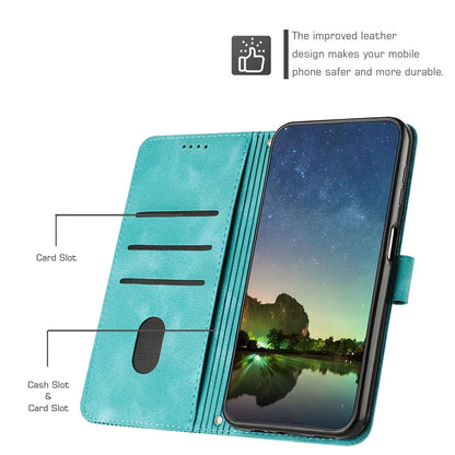 Motorola Edge 30 Dream Triangle Leather Wallet Phone Case with Lanyard, Card Slot, Cash Compartment, Foldable Kickstand, Shockproof PU TPU Protective Cover