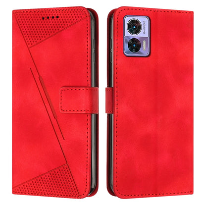 Motorola Edge 30 Neo Dream Triangle Leather Wallet Phone Case with Lanyard, Card Slot, Cash Compartment, Foldable Kickstand, Shockproof PU TPU Protective Cover