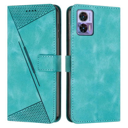 Motorola Edge 30 Neo Dream Triangle Leather Wallet Phone Case with Lanyard, Card Slot, Cash Compartment, Foldable Kickstand, Shockproof PU TPU Protective Cover