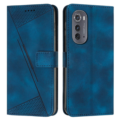 Motorola Edge 2022 Dream Triangle Leather Wallet Phone Case with Lanyard, Card Slot, Cash Compartment, Foldable Kickstand, Shockproof PU TPU Protective Cover