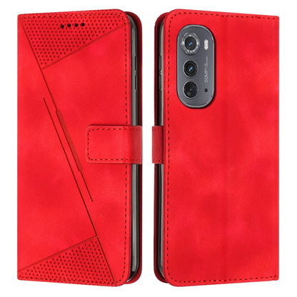 Motorola Edge 2022 Dream Triangle Leather Wallet Phone Case with Lanyard, Card Slot, Cash Compartment, Foldable Kickstand, Shockproof PU TPU Protective Cover