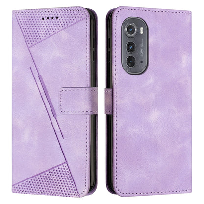 Motorola Edge 2022 Dream Triangle Leather Wallet Phone Case with Lanyard, Card Slot, Cash Compartment, Foldable Kickstand, Shockproof PU TPU Protective Cover