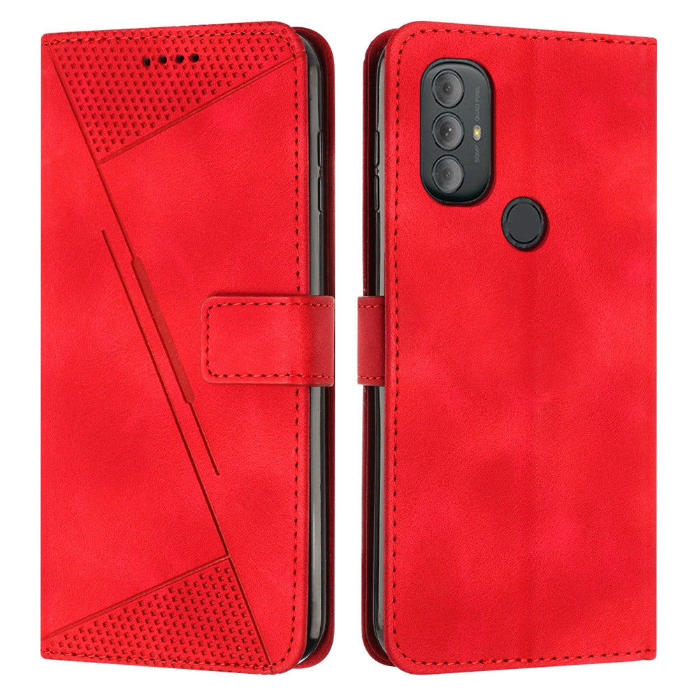 Motorola Moto G Play 2023 Dream Triangle Leather Wallet Phone Case with Lanyard, Card Slot, Cash Compartment, Foldable Kickstand, Shockproof PU TPU Protective Cover