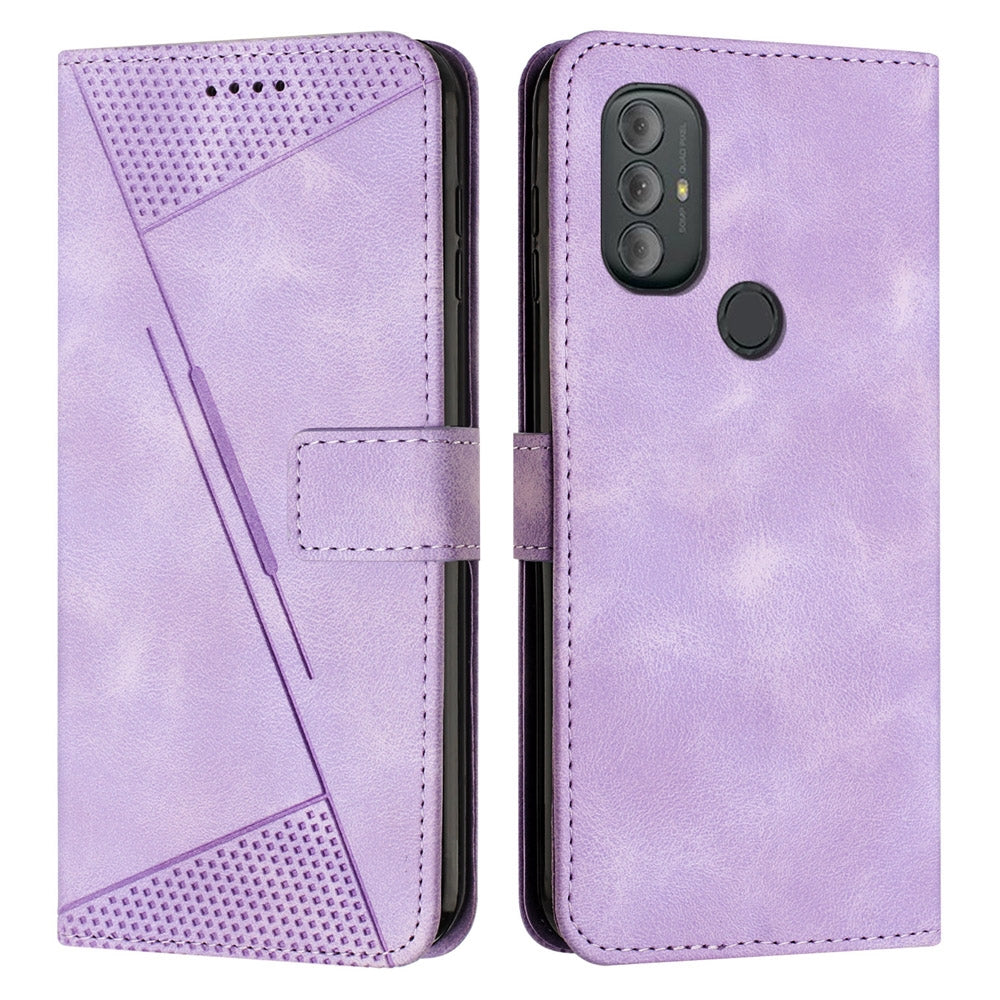 Motorola Moto G Play 2023 Dream Triangle Leather Wallet Phone Case with Lanyard, Card Slot, Cash Compartment, Foldable Kickstand, Shockproof PU TPU Protective Cover