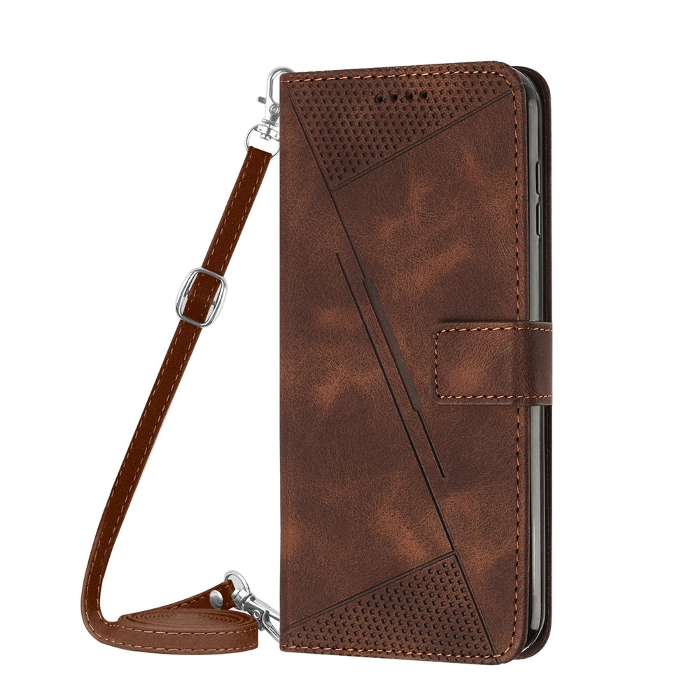 Motorola Moto G Play 2023 Dream Triangle Leather Wallet Phone Case with Lanyard, Card Slot, Cash Compartment, Foldable Kickstand, Shockproof PU TPU Protective Cover