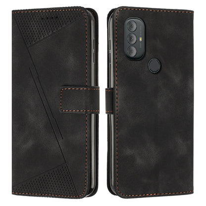 Motorola Moto G Play 2023 Dream Triangle Leather Wallet Phone Case with Lanyard, Card Slot, Cash Compartment, Foldable Kickstand, Shockproof PU TPU Protective Cover