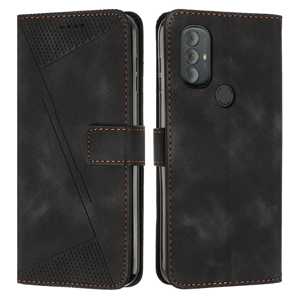 Motorola Moto G Power 2022 Dream Triangle Leather Wallet Phone Case with Lanyard, Card Slot, Cash Compartment, Foldable Kickstand, Shockproof PU TPU Protective Cover