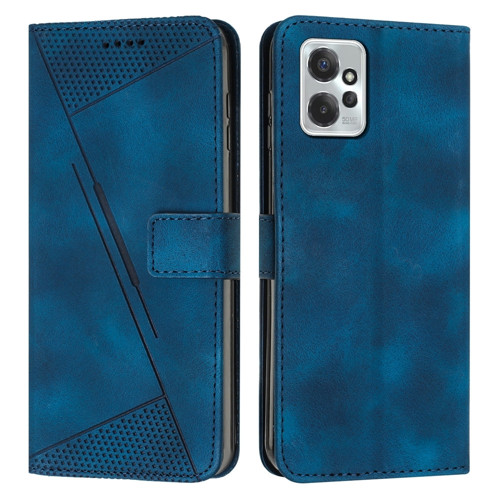 Motorola Moto G Power 2023 Dream Triangle Leather Wallet Phone Case with Lanyard, Card Slot, Cash Compartment, Foldable Kickstand, Shockproof PU TPU Protective Cover