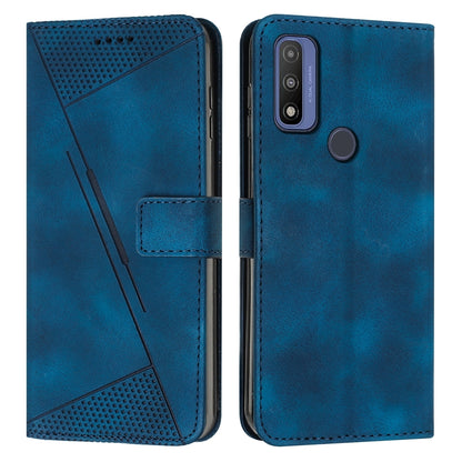 Motorola G Pure Dream Triangle Leather Wallet Phone Case with Lanyard, Card Slot, Cash Compartment, Foldable Kickstand, Shockproof PU TPU Protective Cover