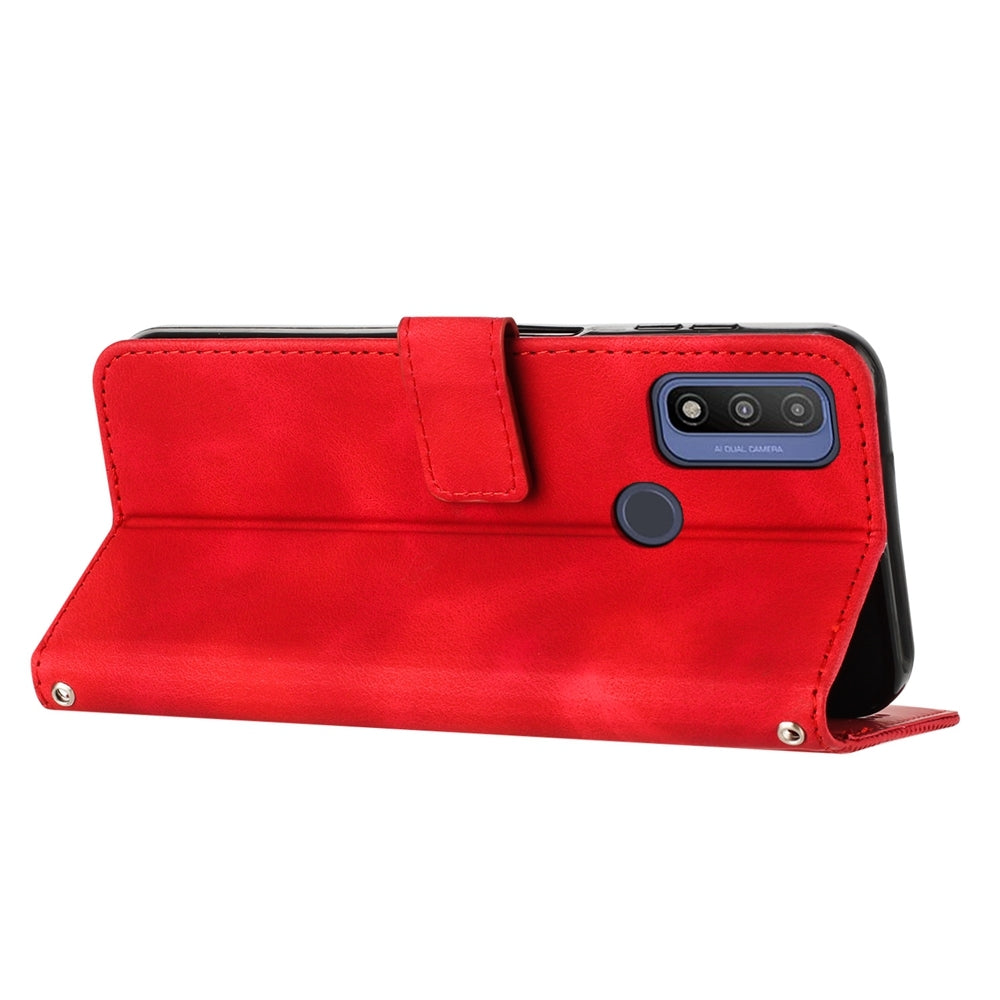 Motorola G Pure Dream Triangle Leather Wallet Phone Case with Lanyard, Card Slot, Cash Compartment, Foldable Kickstand, Shockproof PU TPU Protective Cover