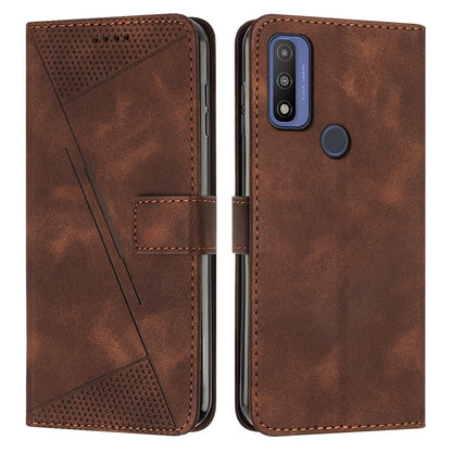 Motorola G Pure Dream Triangle Leather Wallet Phone Case with Lanyard, Card Slot, Cash Compartment, Foldable Kickstand, Shockproof PU TPU Protective Cover
