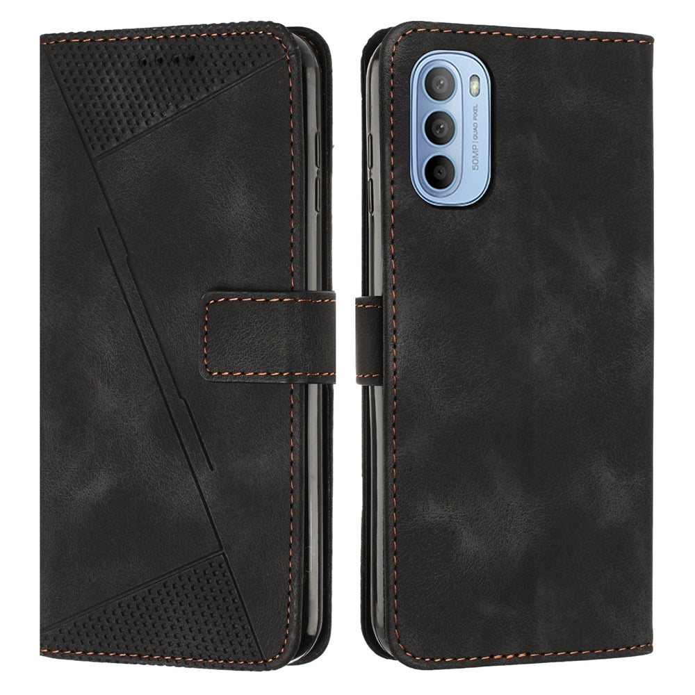 Motorola Moto G Stylus 5G 2022 Dream Triangle Leather Wallet Phone Case with Lanyard, Card Slot, Cash Compartment, Foldable Kickstand, Shockproof PU TPU Protective Cover