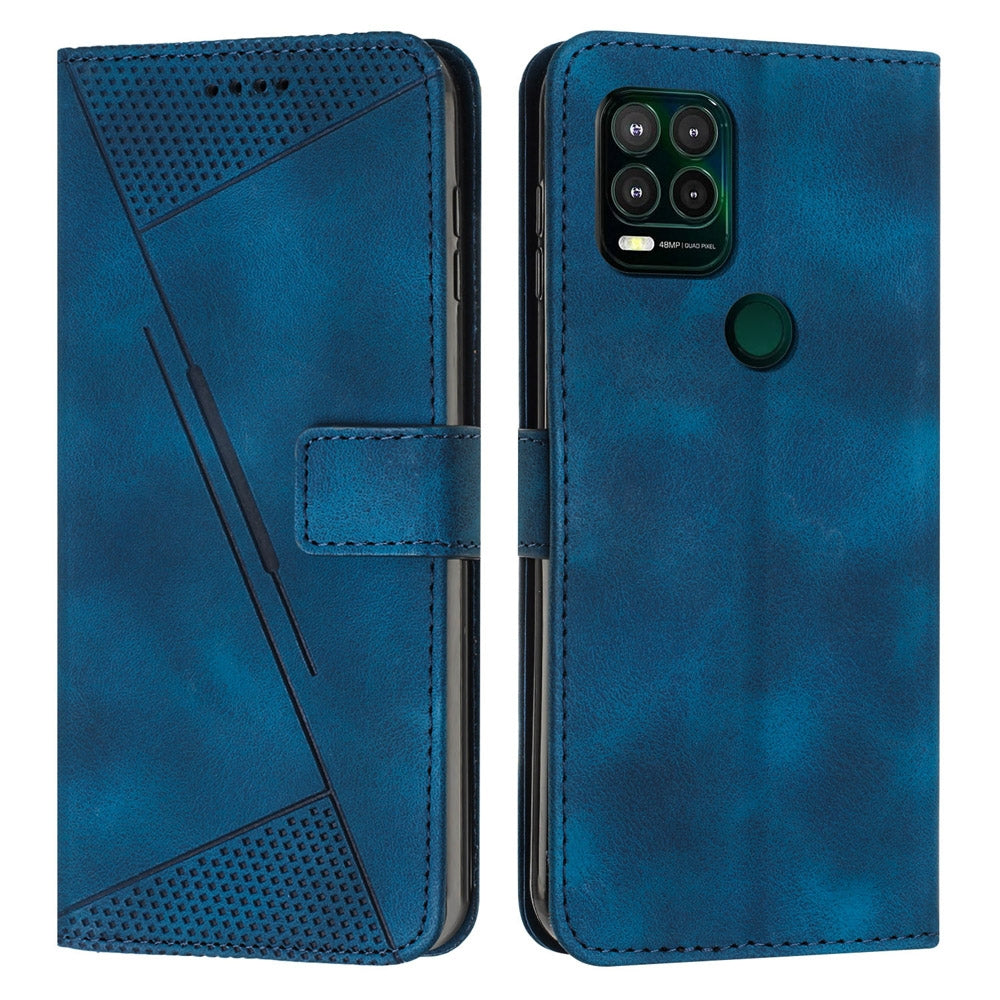 Motorola Moto G Stylus 5G 2021 Dream Triangle Leather Wallet Phone Case with Lanyard, Card Slot, Cash Compartment, Foldable Kickstand, Shockproof PU TPU Protective Cover