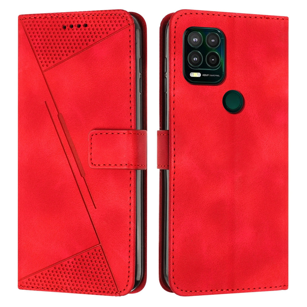 Motorola Moto G Stylus 5G 2021 Dream Triangle Leather Wallet Phone Case with Lanyard, Card Slot, Cash Compartment, Foldable Kickstand, Shockproof PU TPU Protective Cover