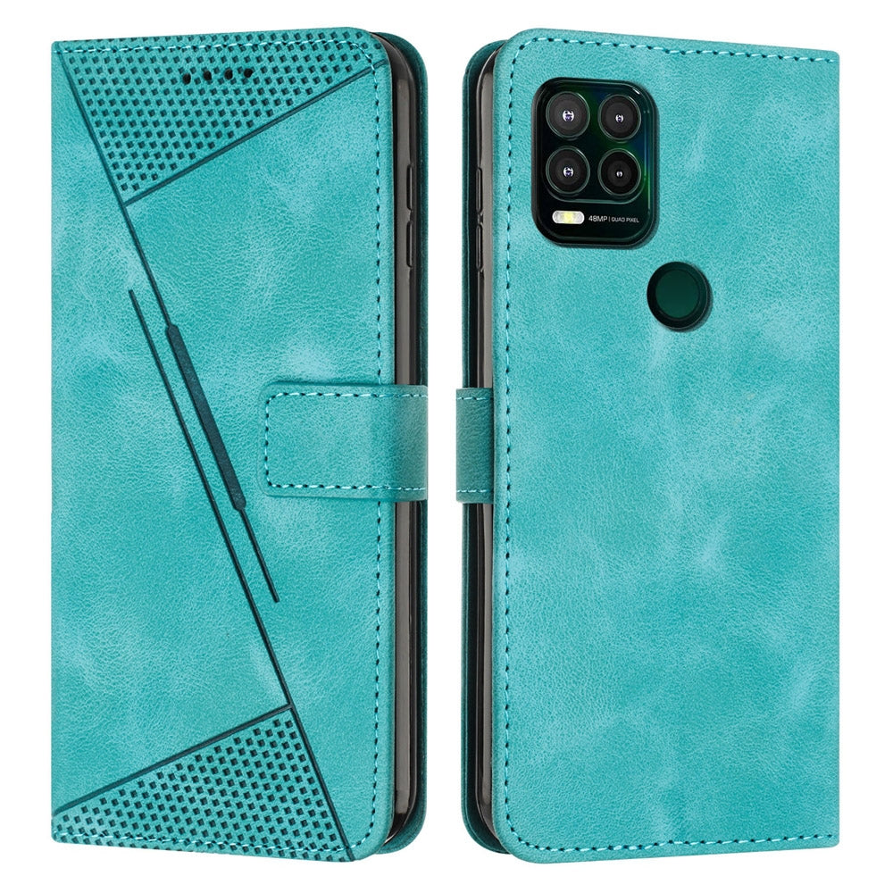 Motorola Moto G Stylus 5G 2021 Dream Triangle Leather Wallet Phone Case with Lanyard, Card Slot, Cash Compartment, Foldable Kickstand, Shockproof PU TPU Protective Cover