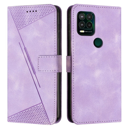 Motorola Moto G Stylus 5G 2021 Dream Triangle Leather Wallet Phone Case with Lanyard, Card Slot, Cash Compartment, Foldable Kickstand, Shockproof PU TPU Protective Cover