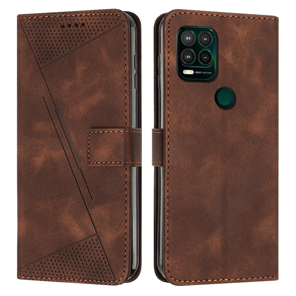 Motorola Moto G Stylus 5G 2021 Dream Triangle Leather Wallet Phone Case with Lanyard, Card Slot, Cash Compartment, Foldable Kickstand, Shockproof PU TPU Protective Cover