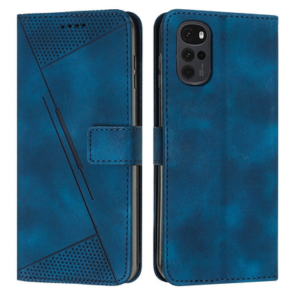 Motorola Moto G22 Dream Triangle Leather Wallet Phone Case with Lanyard, Card Slot, Cash Compartment, Foldable Kickstand, Shockproof PU TPU Protective Cover