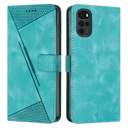 Motorola Moto G22 Dream Triangle Leather Wallet Phone Case with Lanyard, Card Slot, Cash Compartment, Foldable Kickstand, Shockproof PU TPU Protective Cover