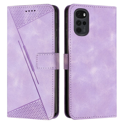Motorola Moto G22 Dream Triangle Leather Wallet Phone Case with Lanyard, Card Slot, Cash Compartment, Foldable Kickstand, Shockproof PU TPU Protective Cover