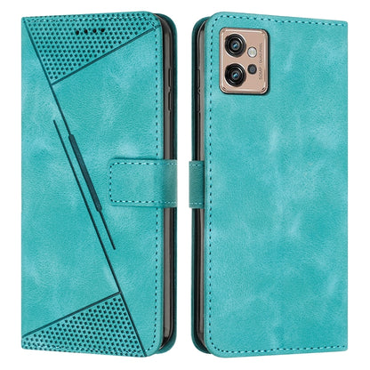 Motorola Moto G32 Dream Triangle Leather Wallet Phone Case with Lanyard, Card Slot, Cash Compartment, Foldable Kickstand, Shockproof PU TPU Protective Cover