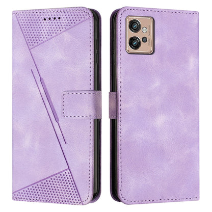 Motorola Moto G32 Dream Triangle Leather Wallet Phone Case with Lanyard, Card Slot, Cash Compartment, Foldable Kickstand, Shockproof PU TPU Protective Cover