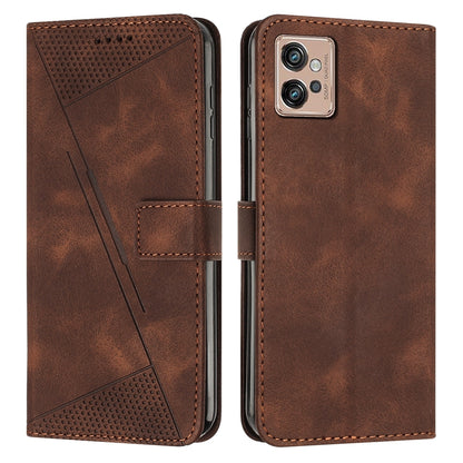 Motorola Moto G32 Dream Triangle Leather Wallet Phone Case with Lanyard, Card Slot, Cash Compartment, Foldable Kickstand, Shockproof PU TPU Protective Cover