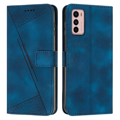 Motorola Moto G42 Dream Triangle Leather Wallet Phone Case with Lanyard, Card Slot, Cash Compartment, Foldable Kickstand, Shockproof PU TPU Protective Cover