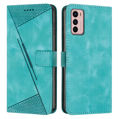 Motorola Moto G42 Dream Triangle Leather Wallet Phone Case with Lanyard, Card Slot, Cash Compartment, Foldable Kickstand, Shockproof PU TPU Protective Cover