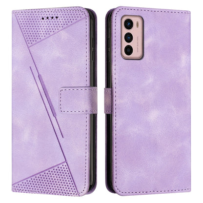 Motorola Moto G42 Dream Triangle Leather Wallet Phone Case with Lanyard, Card Slot, Cash Compartment, Foldable Kickstand, Shockproof PU TPU Protective Cover