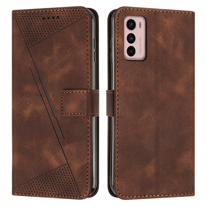 Motorola Moto G42 Dream Triangle Leather Wallet Phone Case with Lanyard, Card Slot, Cash Compartment, Foldable Kickstand, Shockproof PU TPU Protective Cover