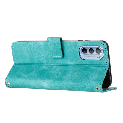 Motorola Moto G51 5G Dream Triangle Leather Wallet Phone Case with Lanyard, Card Slot, Cash Compartment, Foldable Kickstand, Shockproof PU TPU Protective Cover