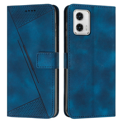 Motorola Moto G53 Dream Triangle Leather Wallet Phone Case with Lanyard, Card Slot, Cash Compartment, Foldable Kickstand, Shockproof PU TPU Protective Cover