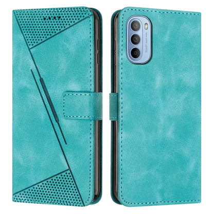 Motorola Moto G62 5G Dream Triangle Leather Wallet Phone Case with Lanyard, Card Slot, Cash Compartment, Foldable Kickstand, Shockproof PU TPU Protective Cover