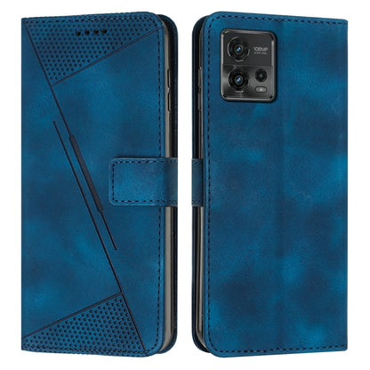 Motorola Moto G72 Dream Triangle Leather Wallet Phone Case with Lanyard, Card Slot, Cash Compartment, Foldable Kickstand, Shockproof PU TPU Protective Cover