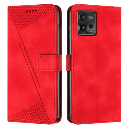 Motorola Moto G72 Dream Triangle Leather Wallet Phone Case with Lanyard, Card Slot, Cash Compartment, Foldable Kickstand, Shockproof PU TPU Protective Cover