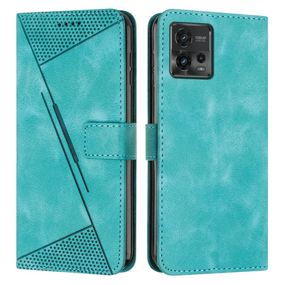 Motorola Moto G72 Dream Triangle Leather Wallet Phone Case with Lanyard, Card Slot, Cash Compartment, Foldable Kickstand, Shockproof PU TPU Protective Cover