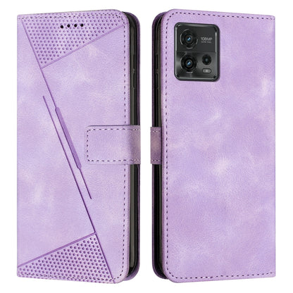 Motorola Moto G72 Dream Triangle Leather Wallet Phone Case with Lanyard, Card Slot, Cash Compartment, Foldable Kickstand, Shockproof PU TPU Protective Cover