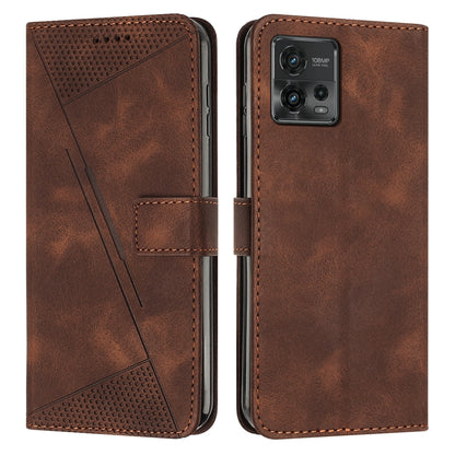 Motorola Moto G72 Dream Triangle Leather Wallet Phone Case with Lanyard, Card Slot, Cash Compartment, Foldable Kickstand, Shockproof PU TPU Protective Cover