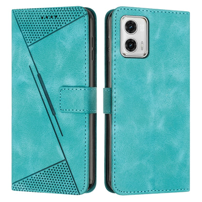 Motorola Moto G73 Dream Triangle Leather Wallet Phone Case with Lanyard, Card Slot, Cash Compartment, Foldable Kickstand, Shockproof PU TPU Protective Cover