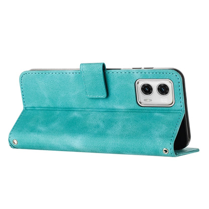 Motorola Moto G73 Dream Triangle Leather Wallet Phone Case with Lanyard, Card Slot, Cash Compartment, Foldable Kickstand, Shockproof PU TPU Protective Cover